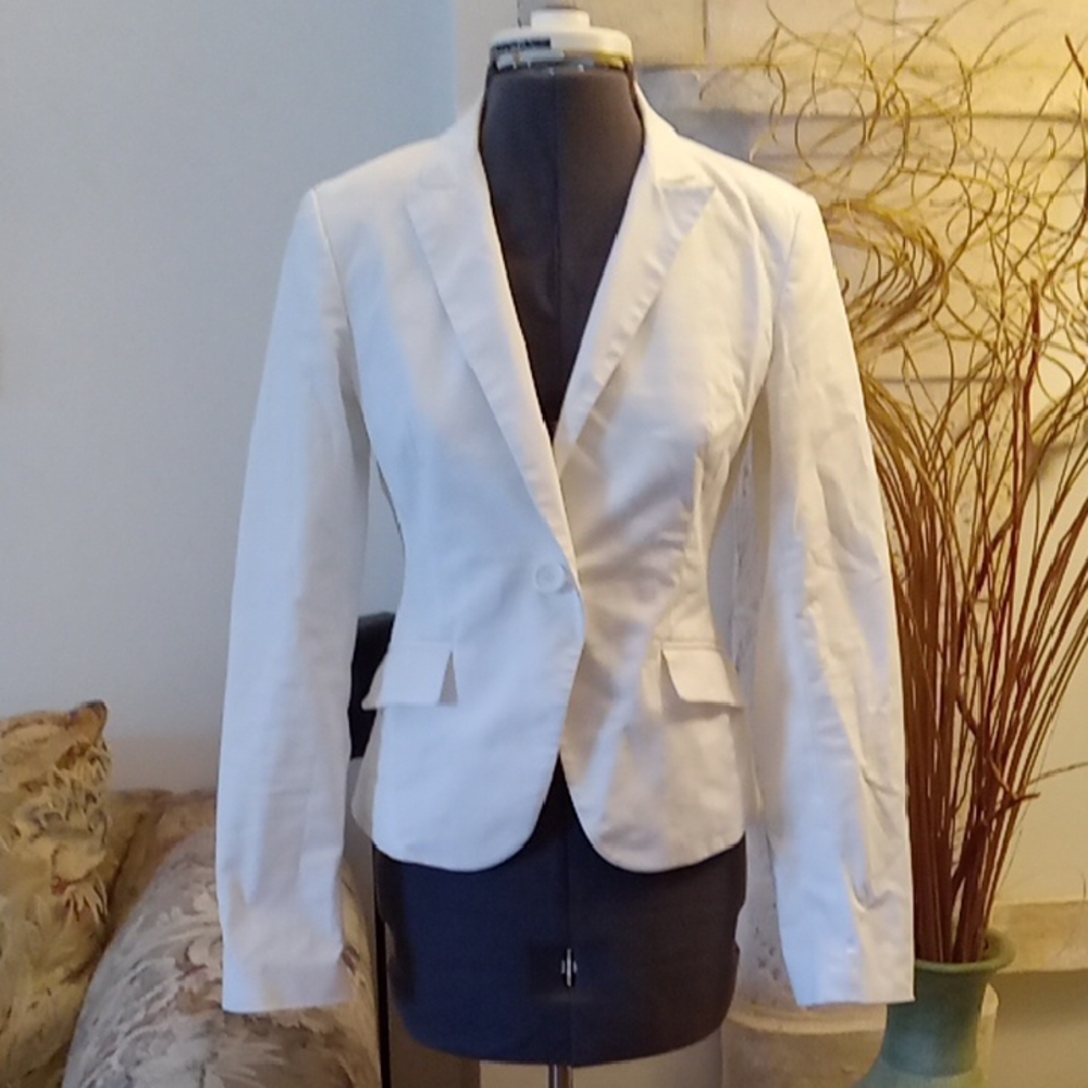 White Women's Tailored Blazer Jacket